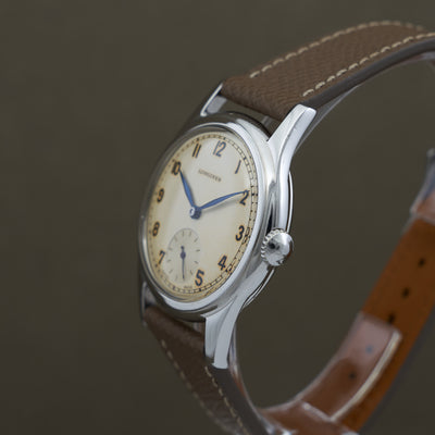 Longines case 34mm, blued hands.